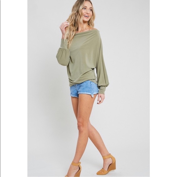 NEW! Olive Long Sleeve Top! - Picture 4 of 5